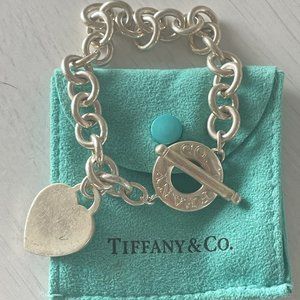 Tiffany & Co Silver Toggle Bracelet Bangle Charm Chain
